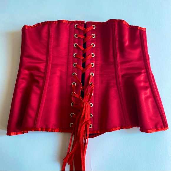 North Bound Leather Women’s Satin Red Underbust Cincher / Corset - Picture 2 of 13